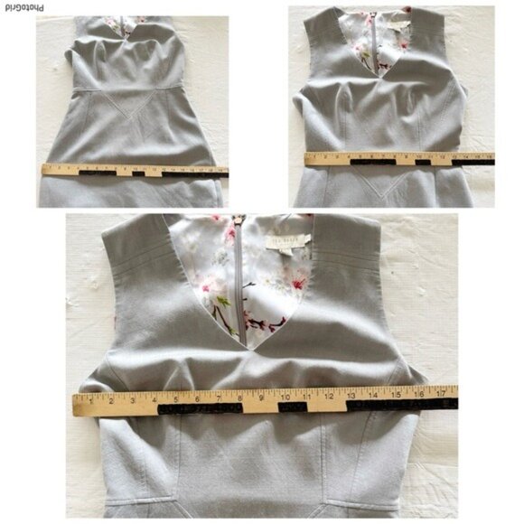 Ted Baker London grey Radiad sheath mini dress size 4 - Picture 10 of 12
